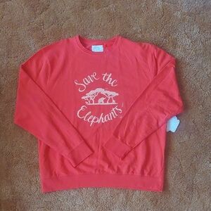 Ivory Ella Save the Elephants Paprika Crew neck